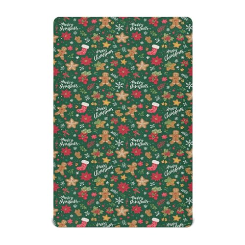 Image of Baby Crib Sheet Green Christmas Crib Mattress for Boys and Girls Playard Sheet Soft Breathable Fitted Baby Mattress Cover 52x28in