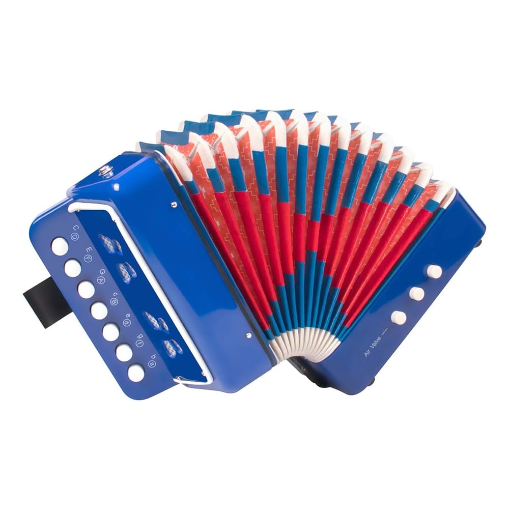 POFET 10 Boutons accordéon Bouton accordéon avec Sangle Instrument de Musique Cadeau scène Performance étudiants débutants pratiquant des Instruments de Musique