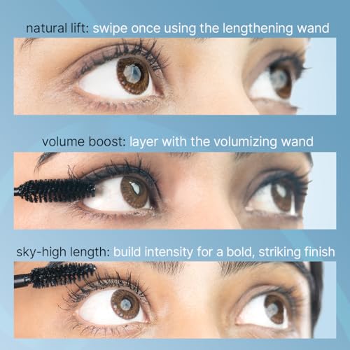 Image of Sotrue Dark Spell 2-in-1 Prolong & Volumizing Mascara | Waterproof, Smudge-Proof & Long-Lasting | Intense Black Pigment with Panthenol & Biotin | 15ml