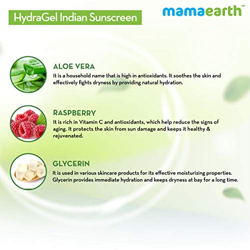 Mamaearth HydraGel Indian Sunscreen SPF 50, With Aloe Vera & Raspberry, for Sun Protection - 50g - Image 5