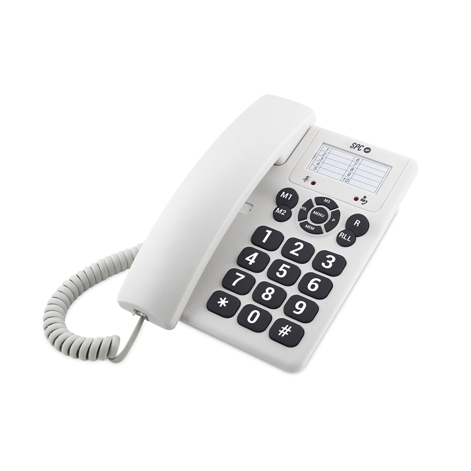 Spc Original - Telefono Fisso Da Tavolo O Da Parete, Con Tasti Grandi E Di Facile Utilizzo, 3 Memorie Dirette, Volume Suoneria Extra Forte, Funzione Di Ricomposizione - Bianco-image