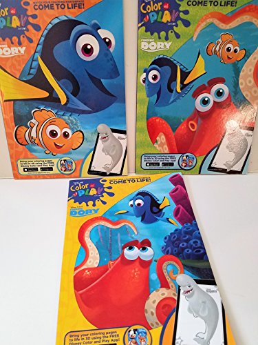 Disney Pixar Buscando a Dory Color and Play Libros para colorear – 3 unidades