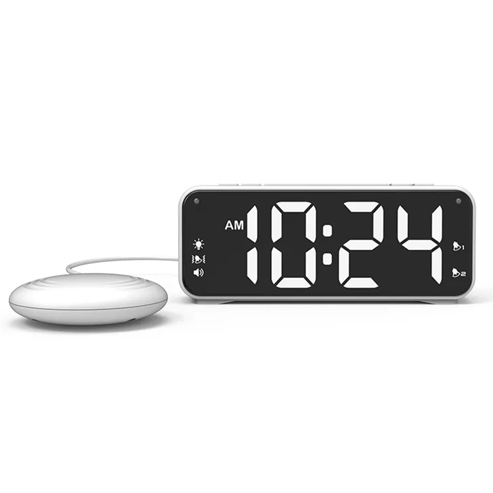 ZBIianxer Functional USB Alarm Clock with Bed Shaker Effective Vibrations for Friend and Family Strong Vibrations Wake Up