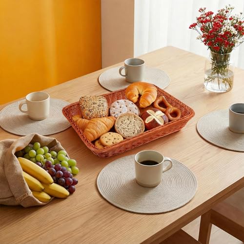6-Piece Large Bread Basket Set for Snacks & Fruits - Stackable Storage