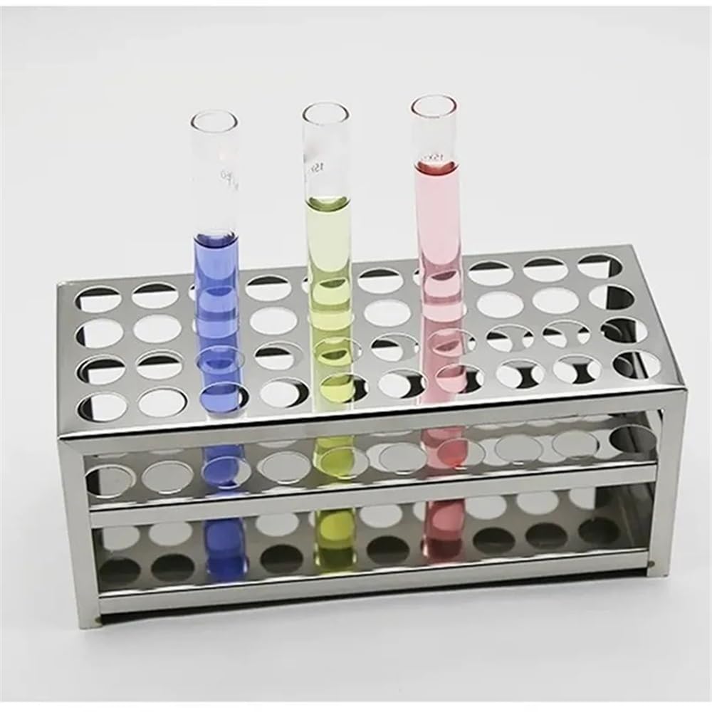 Equipos y suministros de laboratorio Gradilla for tubos de acero inoxidable 15,5/18,5/21,5/25 mm con 30/40 orificios for centrífuga laboratorio