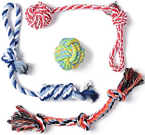 Fida Dog Rope Toys 4 Pack, Puppy Teething Sturdy Cotton Chew Tug ...