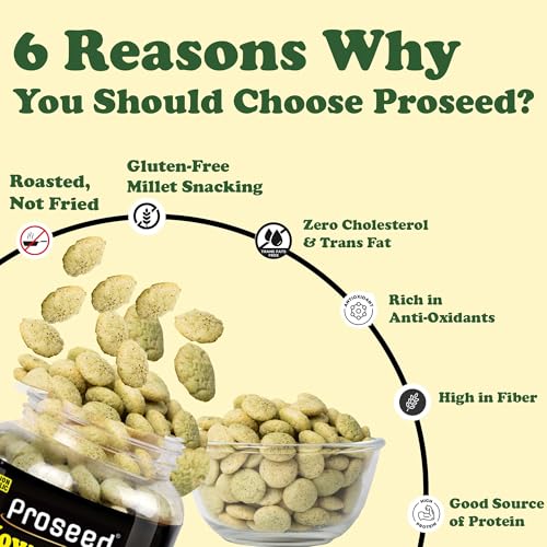 Image of Proseed Jowar Puffs (Tandoori, Pani Puri & Cream Onion) | 150g x 3 Packs (Total 450g) | Slow Roasted & 100% Veg | No Refined Flour, Sugar & Trans-Fat | Gluten Free | No Palm Oil, Healthy Millet Snacks