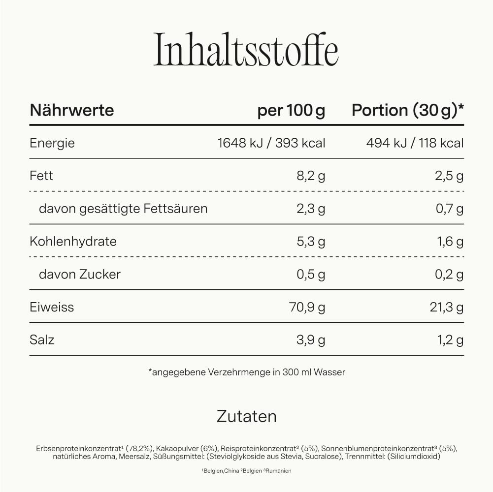 nu3 Vegan Protein 3K Schokolade 1kg- Protein-Powder, pflanzlich, laktosefrei, ohne Soja, zuckerarm, gelatinefrei, Aspartamfrei, Cremig, Eiweißpulver für Muskelaufbau, Training & Alltag - 1000 g