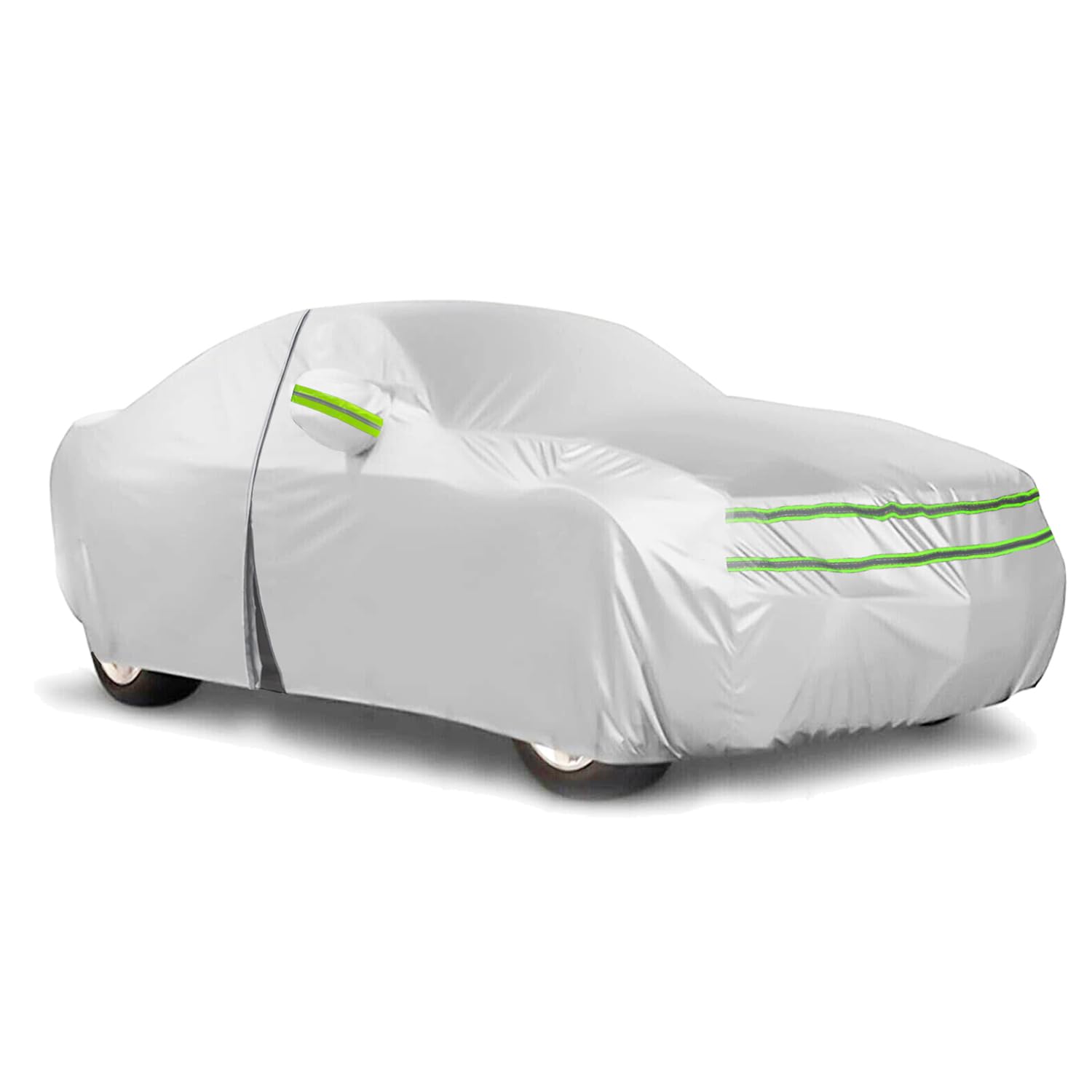 QUYDDC Universal Car Cover, All Weather Fit for Sedan Body Length 178" to 189", Waterproof, Snow Proof, UV Proof, Scratch Proof, Bird Droppings Proof -Grey