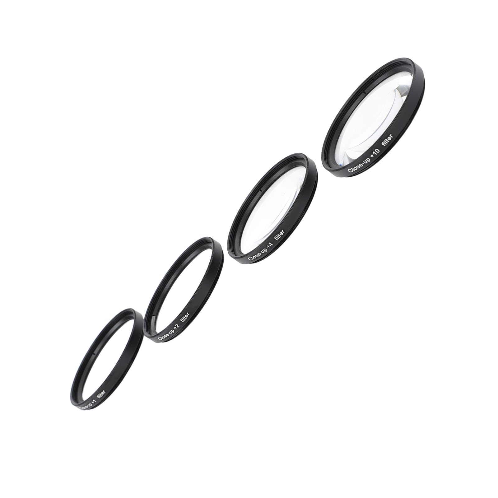 Kit Filtri Macro Close Up, 4 in 1 Lenti Ottiche per Primo Piano +1 +2 +4 +10, Filtri Sovrapponibili a Doppia Filettatura per Fotografia Fiori, con Custodia, 52mm