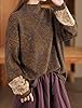 Women's Vintage Floral Printed Turtleneck Long Sle... #3