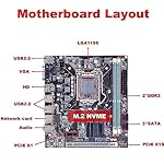 H61 LGA1155 Motherboard, DDR3 Micro ATX Computer Motherboard for LGA1155 Socket I3 I5 I7, Gaming Motherboard for for for Series CPU, M.2 NVMe NGFF - Image 2