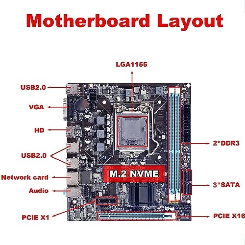 Desktop Motherboard, LGA 1155 CPU Slot, Channel DDR3, M.2 NVMe NGFF, 3 Phase Power, HD VGA Output, Micro ATX Motherboard for LGA1155 Socket I3 I5 I7 with USB2.0 by GOWENIC - Used condition - Image 5
