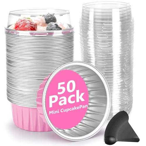 50 Mini Aluminum Baking Cups with Lids & Spoons - $14.99