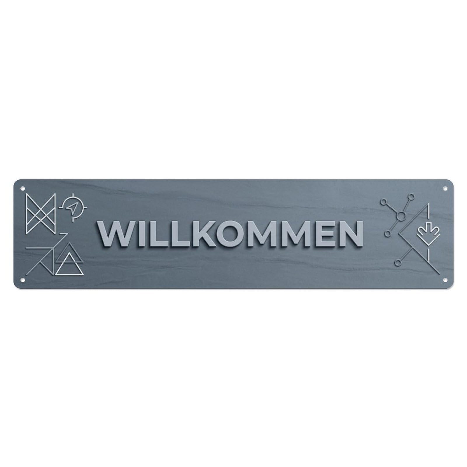 Slate Gray Modern Professional Welcome Metal Tin Skinny Sign Plaque Wall Decor for Cafe, Club Bar, Office, Home Garden Metal Poster 4x16Inch