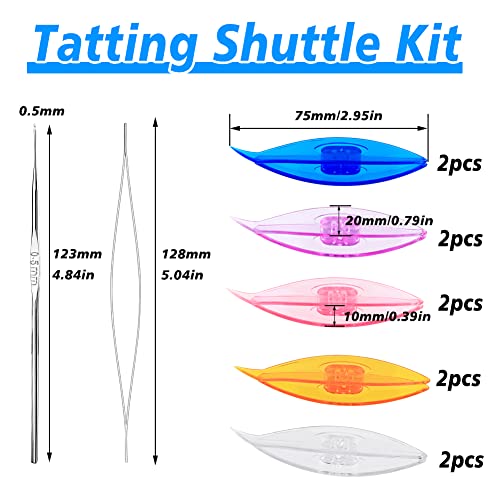 MIUSIE Durable,Practical Tatting Shuttle Kit,6 PCS Tatting Shuttles