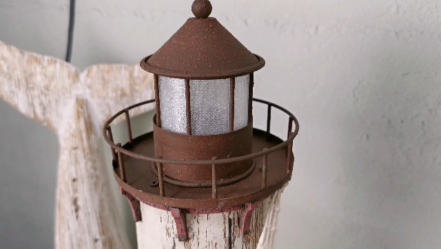 Watch Wooden Lighthouse Decor with Light Decorative Lighthouse on
