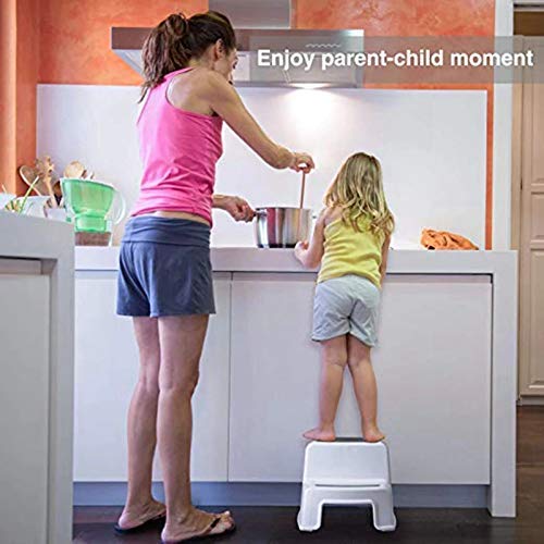 Image of 2 Step Stool for Kids,Toddler for Toilet Potty Training, Slip Resistant Soft Grip for Bathroom & Kitchen Step Stool, Dual Height & Wide Two Step,(Assorted Colour)