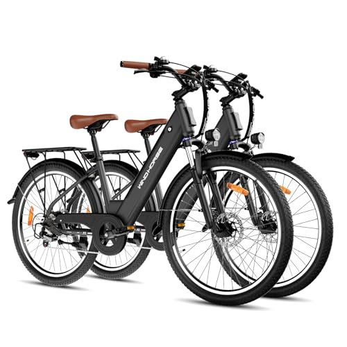 F2 26" Step-Thru Electric Bike for Adults, 30-50 Miles City Cruiser & 20MPH