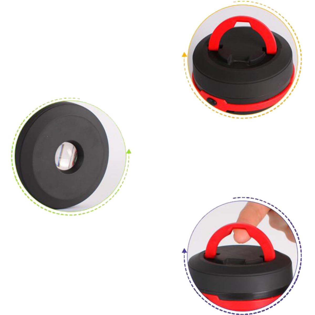 6 Pezzi Lanterna da Campeggio LED Portatile a Molla | Abs, Luminosità Bassa e Alta, Struttura Antipolvere, per Campeggio e Kit D'emergenza