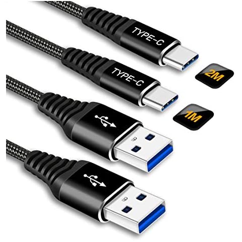 USB Type C Cable 1M 2M Fast Charge,Charger Cable For Samsung Galaxy S20 Plus Ultra A51 A71 A50 A21 A30 A41 A90 5G,iPad Pro 2018,Sony Xperia XZ,HTC 10/U11,OnePlus 5T 6T,Huawei P9,3A Charging Lead Cord Cover