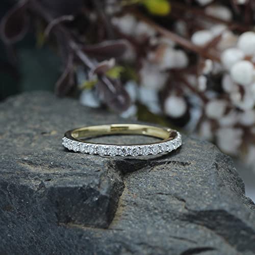 0.40 ct. t.w Round Cut Lab Created Moissanite Diamond Half Eternity Wedding Band Bridal Ring For Women In 10K Or 14K Solid Gold (VVS1 Clarity, 0.40 Cttw), Gift For Her3