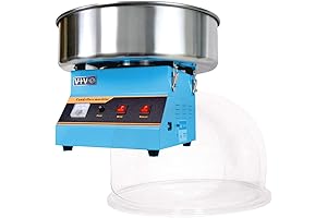 VIVO Electric Blue Commercial Cotton Candy Machine with Bubble Shield