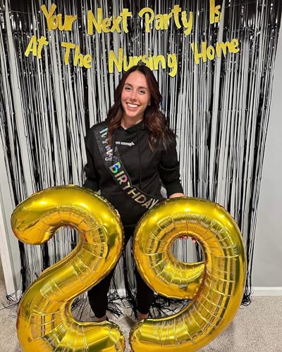 Image of Gold 9 Balloon, Number Balloon 40 Inch, Gold Party Decorations, Giant Birthday Decorations for 9th 19th 29th 90th, Number 9 Balloon