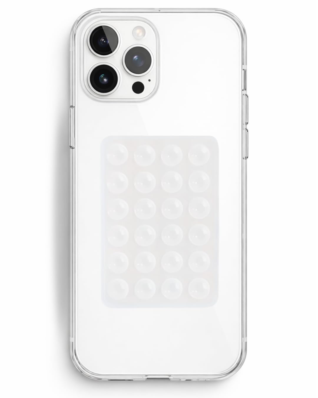 Grips Mystick Sticky Phone Stand Silicone Suction Phone Case Mount, Content Creator Essentials for TikTok Videos, Influencers, Hands-Free Mobile Accessory Holder Grip (Clear Transparent)