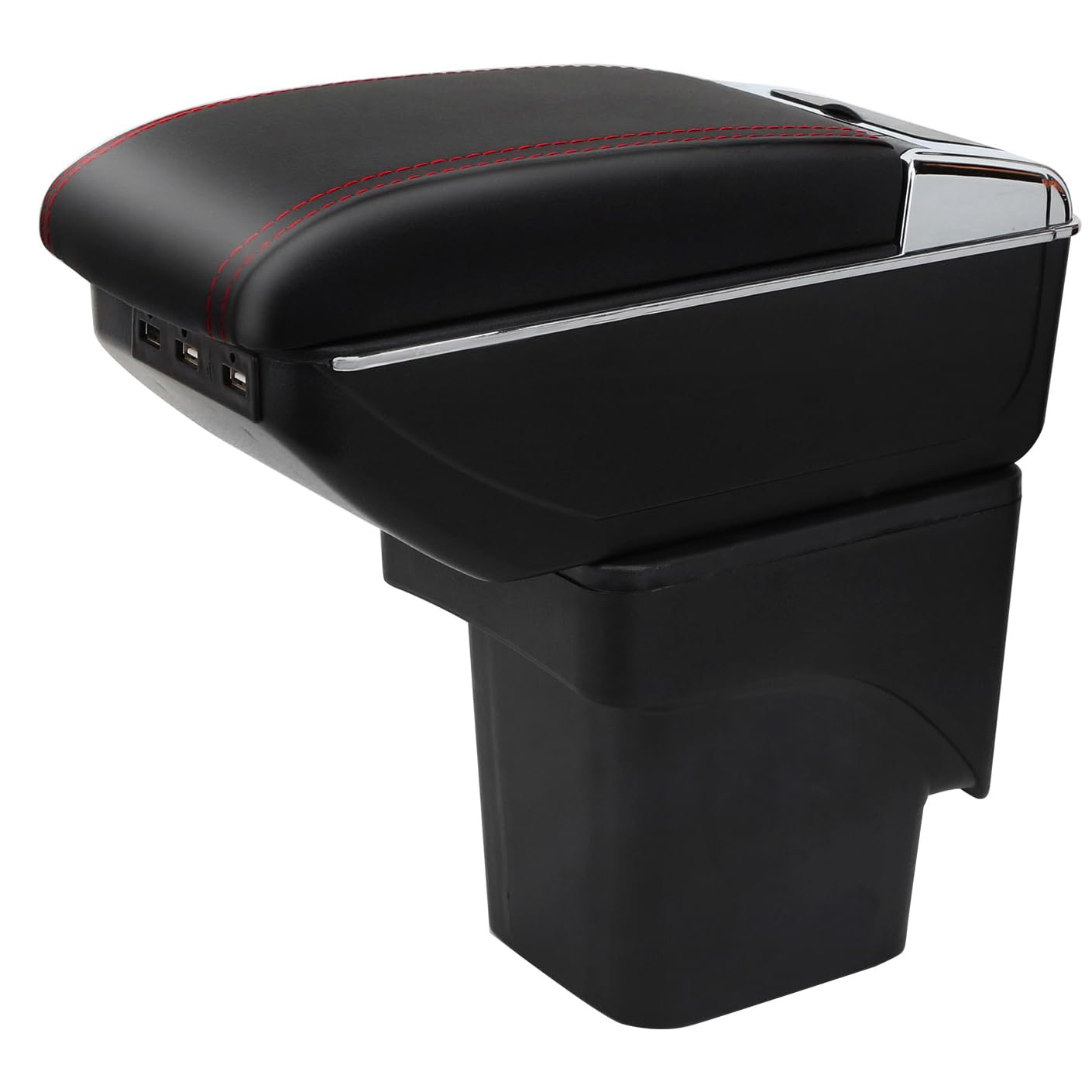 Rote Naht Leder Armlehnenbezug Passt Für Ford Focus MK2 2005-2008