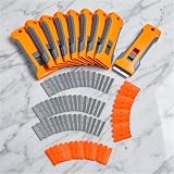 Razor Blade Scraper Tool with 5pcs Extra Blades, Cleaning Razor Scraper, Glass Top Stove Scraper for Oven Door, Cooktop Scraper, Glass Scraper Cleaning Paint (Scraper + 10 blades)