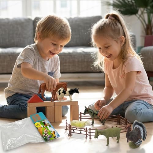 Image of SHAKTISM Farm Animal Toys Set - Realistic Farm Animal Figures for Kids, Educational Playset for Ages 3+ - Durable Plastic Toy Animals for Preschool & Toddler Learning (9612 Mini Farm 6Pc)