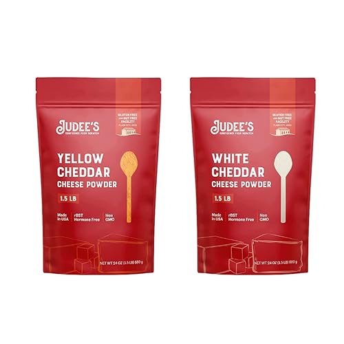 Judee's - Paquete de queso cheddar mediano polvo de queso cheddar amarillo (1.5 libras) y polvo de queso cheddar blanco (1.5 libras)