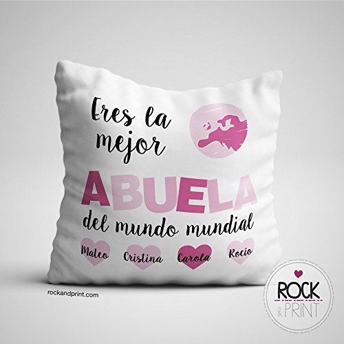 Cojín Abuela personalizado 40x40 cm. Incluye relleno. Elige el color diseño. Día de la Madre, regalo de Reyes Magos. Cumpleaños abuelita. Cojines originales. Aniversario Idea regalo mujer