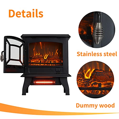 Belsav 17 Inch 1400W Electric Fireplace Mantel Heater With Realistic Flames, Remote Control And Led Energy-Saving Technology #TOP1