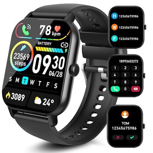 Aptkdoe Smartwatch Uomo Donna, 1,85' HD Schermo Tattile Orologio Smartwatch con Contapassi/Cardiofrequenzimetro/Sonno, Smart Watch con 112 Modalità Sportive, Impermeabile IP68, per Android iOS