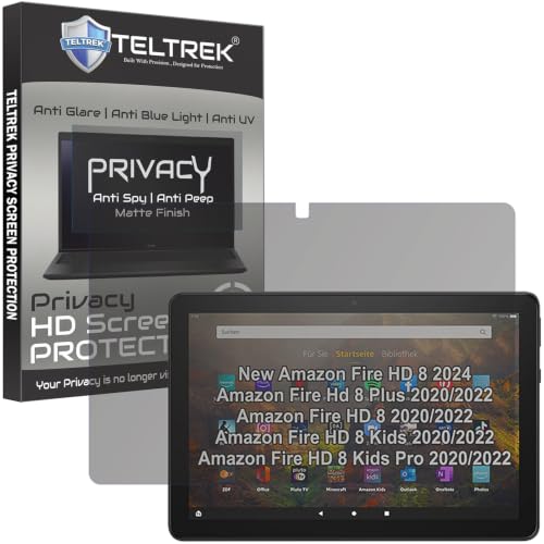 Image of Privacy Matte Anti Peep Screen Guard Compatible With New Amazon Fire HD8 / HD8+ / HD8 Kids /Kids Pro Tablet (2024 /2022 /2020) 8 inch Inch Tab Screenguard Not a Tempered Glass Screen Protector