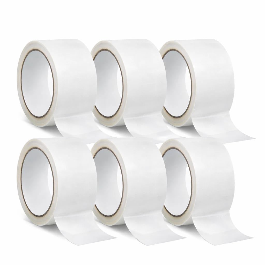 Generico Nastro Adesivo Bianco Silenzioso 36 Rotoli 50mm x 66m - Imballaggio Professionale per Scatole, Pacchi, Spedizioni Ecommerce, Magazzino, Traslochi
