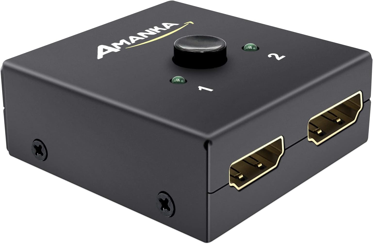 HDMI Switcher, AMANKA 4K HDMI Splitter 2 Ports Bi-direction Manual Switch 2 x 1/1 x 2 HDMI Passthrough,No External Power Required-Supports HD 4K x 2K 1080P