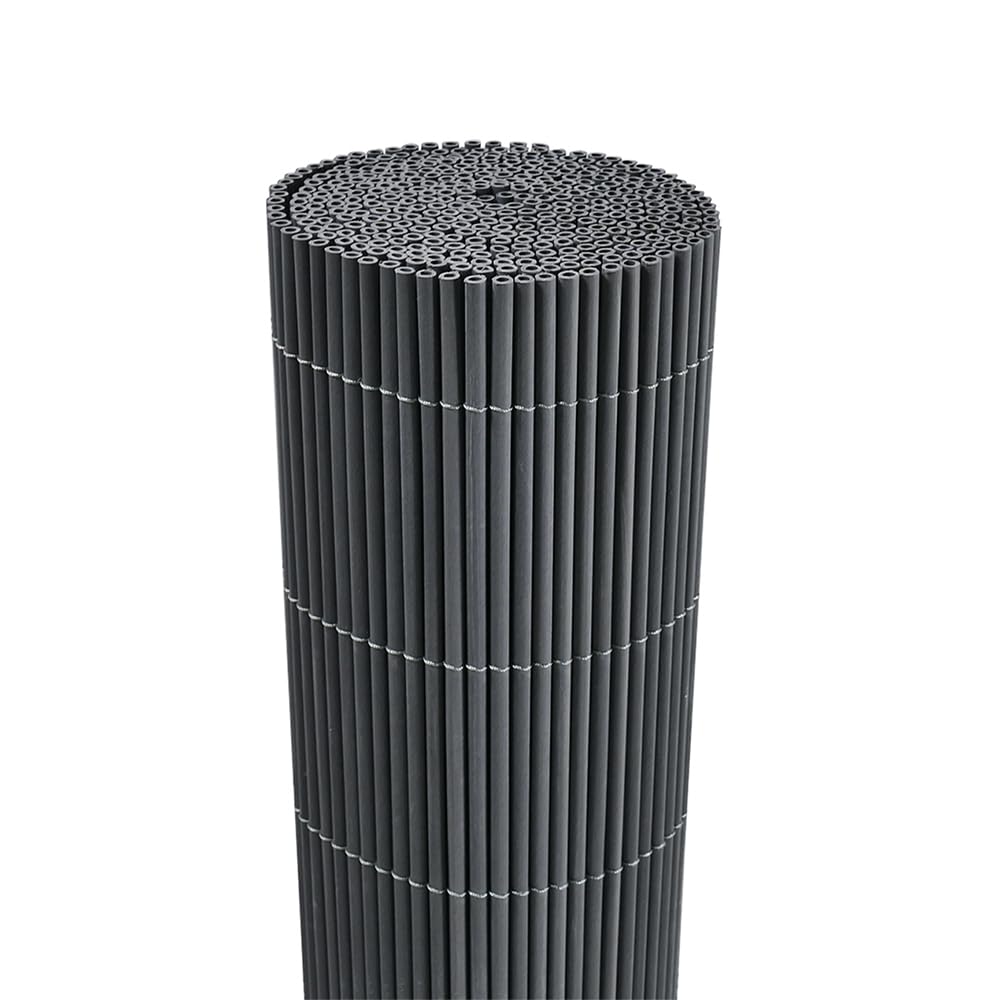 Brise-Vue Balcon PVC 150x300 cm Gris sans Percer Résistant aux Intempéries UV Moderne