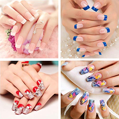 500Pcs Unghie Finte Naturali, Francese Naturale