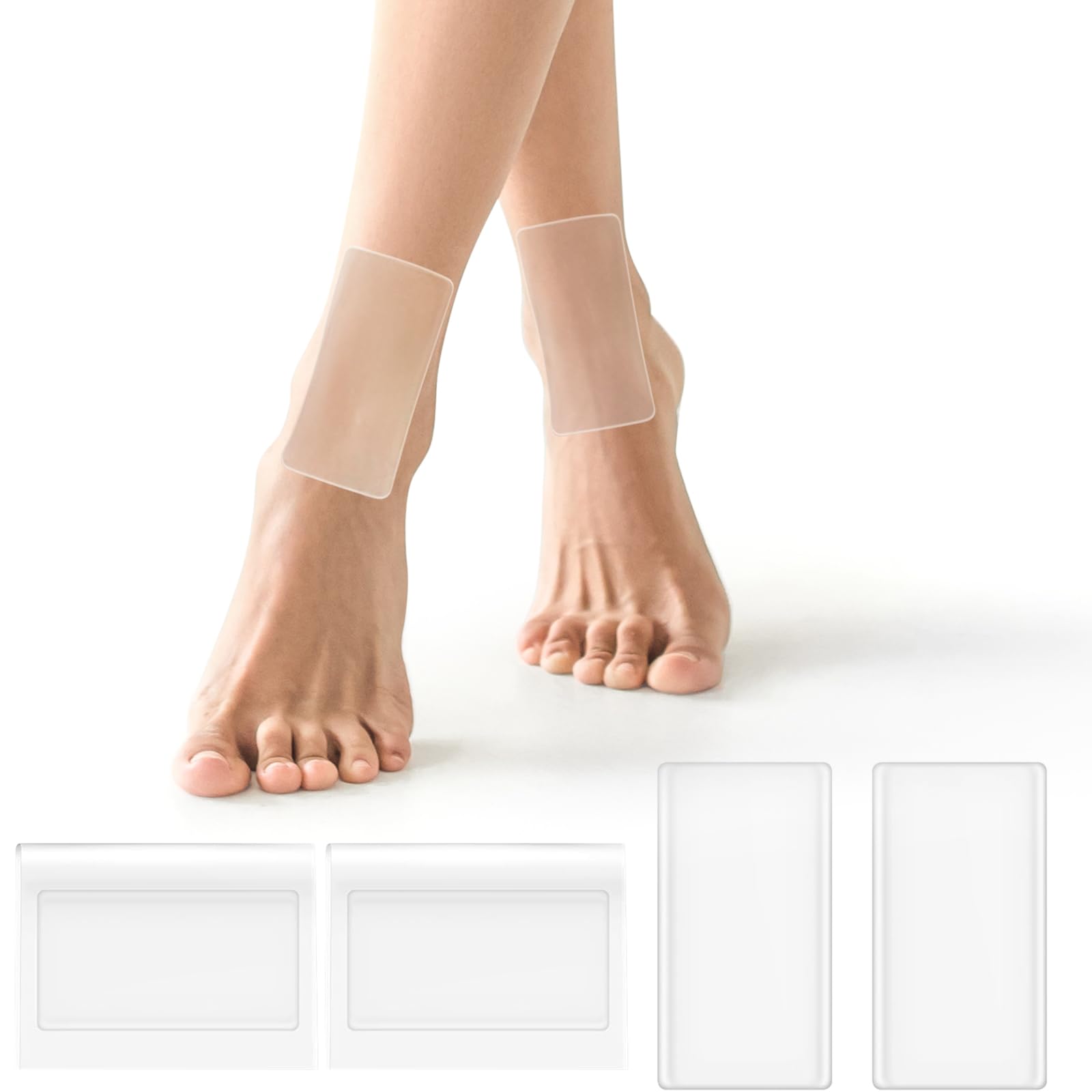 Sotiff 4 Pcs Ankle Gel Pads for Skates Hockey 2.48",Rectangular