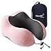 Cuscino da viaggio, morbido, in memory foam di alta qualità, sostiene collo e testa, per riposare e dormire, da usare in aereo, in macchina o a casa (rosa)
