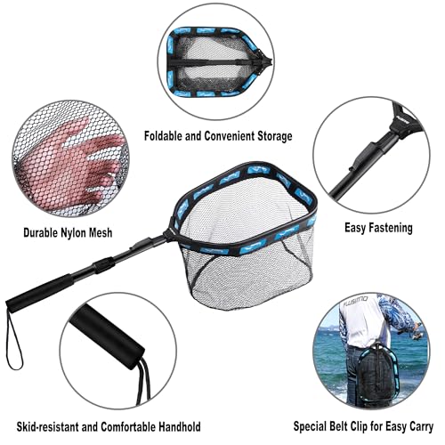 image for PLUSINNO Floating Fishing Net for Steelhead, Salmon, Fly, Kayak, Catfi