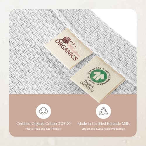 Image of 100% Organic Cotton Blanket - GOTS & Fairtrade Certified Organic Cotton Throw Blanket for Bed with a Heavy & Breathable Single Knit Weave - Great as Bedspread or Coverlet (White, Full /Queen)