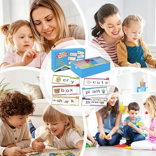 40 Phonics Word Family Flip Set, Word Family Building Cards for Early Reading, Sight Words Flash Cards Kindergarten Phonics Flip Books for Kids Classroom Home Learning Activity — view 5