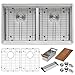 Ruvati 33-inch Workstation Rounded Corners 50/50 Double Bowl Undermount Kitchen Sink - RVH8351
