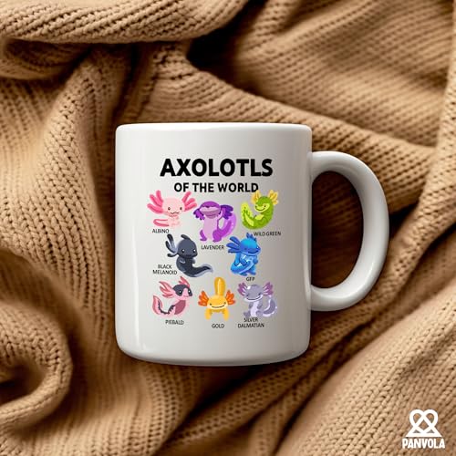 Taza de cerámica blanca 11 oz con diseño de axolotl miniatura 6