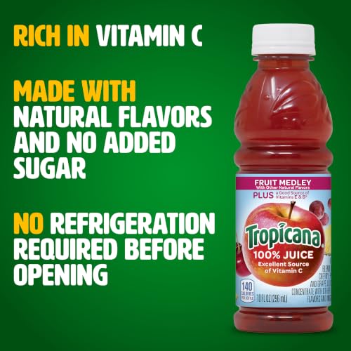 Image of Tropicana Fruit Medley 100% Juice, Single Serve, 24-pack, 10 fl oz bottles