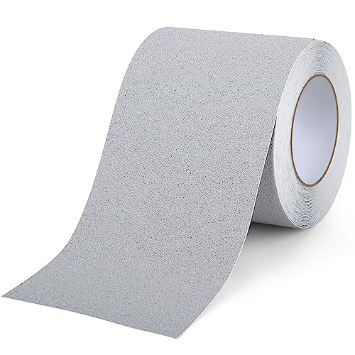 Qingluan Anti Slip Tape, Grip Tape for Stairs Indoor Waterproof, Rubber Grip Tape for Tubs, Stairs, Boats (Grey, 6 Inch x 33 Feet)